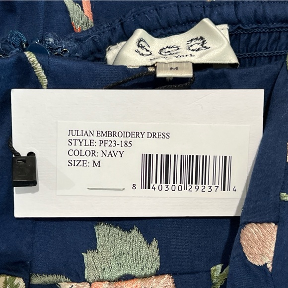 Sea Julian Puff-Strap Embroidered Minidress in Navy. Size Medium. NWT - Picture 4 of 4